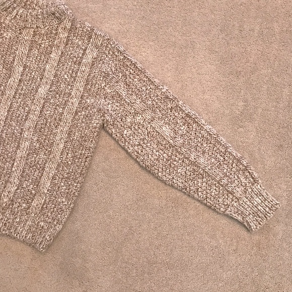 Vintage Chunky Knit Wool Sweater Womens Size Medium Oversized Tan Brown USA Made - Picture 5 of 6